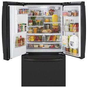 B-Ge-Refrigerador-672L-DarkSlate-PFQ25LERCDS-Frente-abierto-con-producto