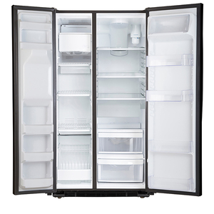 B-Ge-Refrigerador-755L-BlackSteel-PQL26PGKFPS-Frente-Abierto