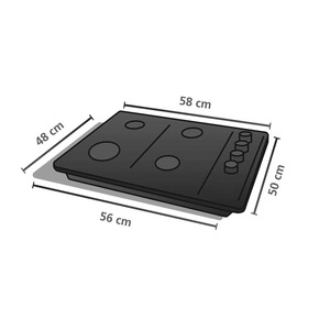 Cubierta de Empotre a Gas 60 cm Vidrio Negro GE - CGG6020V1