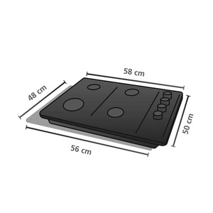 Cubierta de Empotre a Gas 60 cm Vidrio Negro GE - CGG6025V1