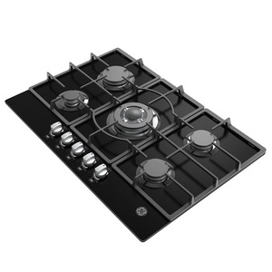 Cubierta de Empotre a Gas 77 cm Vidrio Negro GE - CGG7715V2