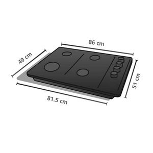 Cubierta de Empotre a Gas 86 cm Inoxidable GE - CGG8610I2