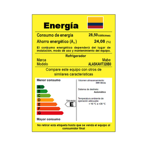 Refrigerador Vitrina 316 L Blanco Mabe - ALASKAVIT320B0