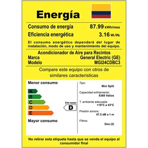Aire Acondicionado Inverter 220v 24000 Btus Negro GE - MGI24CDBC3