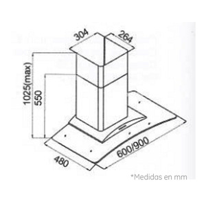 Campana de Pared 60cm Inoxidable GECG6014PI
