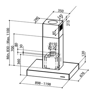 Campana de Isla 120cm Inoxidable GE Profile - CGI1219S
