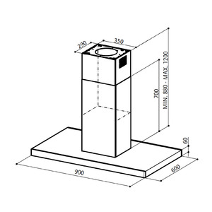 Campana de Isla 90cm Inoxidable GE Profile - CGI9019S