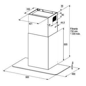 Campana de Pared 90cm Inoxidable GE Profile - CGP90155TR