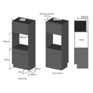 Horno eléctrico a 220v 80 cm inox negro reflecta GE Appliances - HGP8050KE0