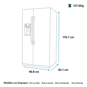 Nevecón No Frost de 734 Lts. Brutos Inoxidable GE Profile - PNL26PGKCSS
