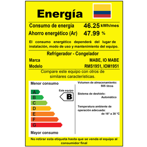 Nevera No Frost 510 Lts. Brutos Negro IO Mabe - IOM1951ZUNN3
