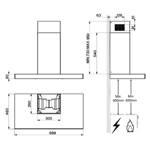Campana de Pared 90cm blanca IO Mabe - IO9019STI0