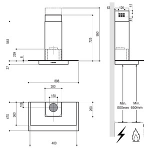 Campana de Pared 90cm Inoxidable IO Mabe - IO9018CP4I