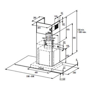 Campana de pared 90cm Acero Inoxidable io mabe - IO9018CPI
