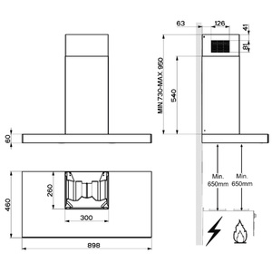 Campana de Pared 90 cm Inoxidable IO Mabe - IO9019CP5I