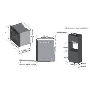 Horno de Empotrar Eléctrico 220v 80cm Inoxidable IO Mabe - IO8040HEYD0