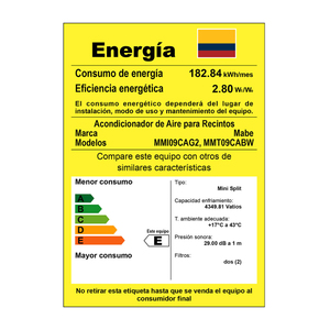 Aire Acondicionado Inverter de 9.000Btus Silver Mabe - MMI09CAG2