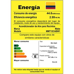 Aire Acondicionado Convencional 110v 12000 Btus Blanco Mabe - MMT12CABW1