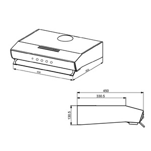 Campana de Pared 50cm Inoxidable Mabe - CM5061I