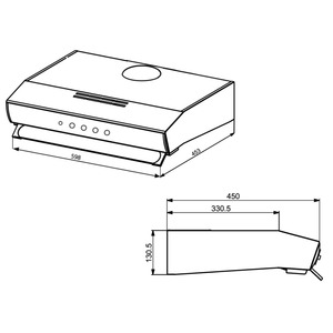Campana de Pared 60cm Inoxidable Mabe - CM6042AI