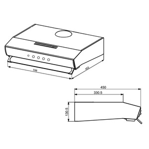 Campana de Pared 60cm Negra Mabe - CM6042N