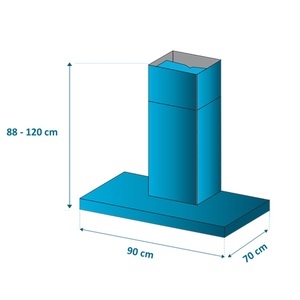 Campana de Isla 90 cm Inoxidable Mabe - CM9018I2I