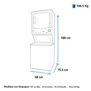 Centro de Lavado de 17Kg Blanco Mabe - MCLC1740GSBB0