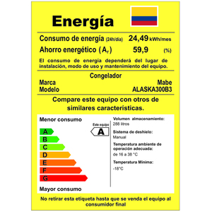 Congelador Horizontal 300 Lts. Brutos Blanco Mabe - ALASKA300B3