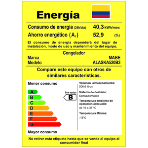 Congelador Horizontal 520 Lts. Brutos Blanco Mabe - ALASKA520B3