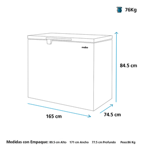 Congelador Horizontal 520 Lts. Brutos Blanco Mabe - ALASKA520B3