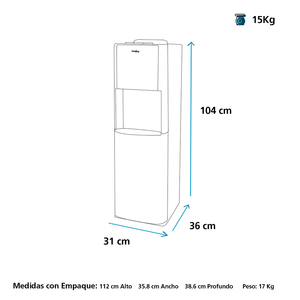 Dispensador de Agua Garrafón Oculto Mabe - MXCBL01D