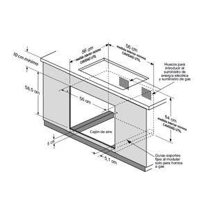 Horno de Empotrar a Gas 60cm Negro Mabe - HM6015GWN0