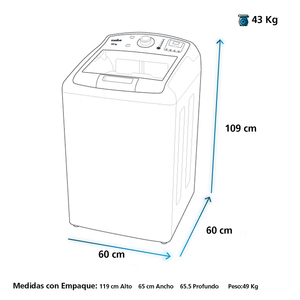 Lavadora Automática 16 kg Diamond Gray Mabe - LMC46100WDAB0
