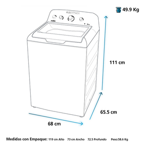 Lavadora Automática Agitador 19 kg Blanca Mabe - LMA79114WBAB0
