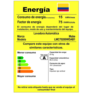 Lavadora Automática de 20 kg Diamond Gray Mabe LMC70200WDAB1