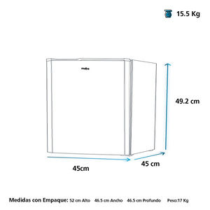 Minibar 45 Lts. Brutos Inoxidable MABE -RMF02BRX0