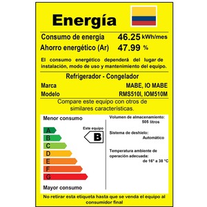 Nevera No Frost 510L Gris Mabe - RMS1951BBCX0