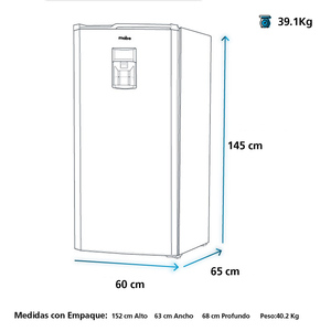 Nevera Frost de 290 Lts. Brutos Gris Mabe - RMU290NACE