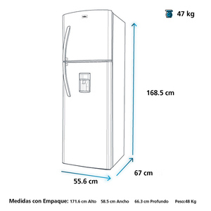 Nevera No Frost 250 Lts. Brutos Inoxidable Mabe - RMA250FYCU