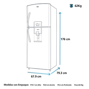 Nevera No Frost 400 Lts. Brutos Panel Digital Black Mabe - RMP400FZCC