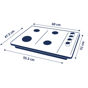 Cubierta a gas 60 cm Inoxidable GE - CGG6025V0
