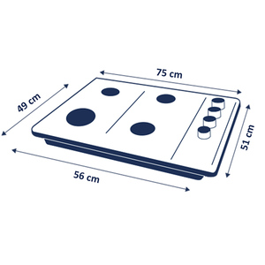 Cubierta de Empotrar 72 cm Vidrio Templado Negra GE - CGG7715V1