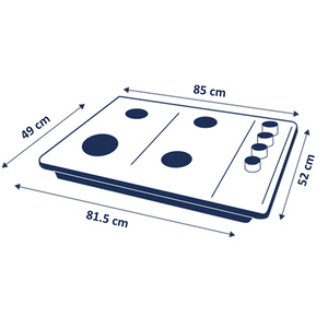 Cubierta a gas 85 cm Vidrio negro GE - CGG8615V1