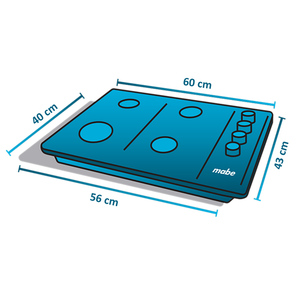 Cubierta de Empotrar 60cm Inoxidable Mabe - CMG6044LA-0CON