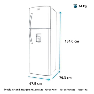 Nevera No Frost 420 Lts. Brutos Inox Mabe - RMP425FYCU