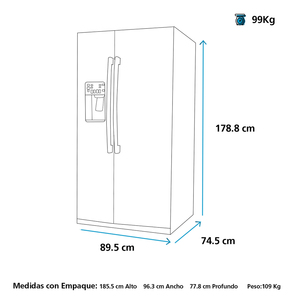 Nevecón No Frost de 525Lts. Brutos Inoxidable Mabe - MSL525SMNBS0