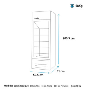 Refrigerador Vertical de 316 Lts. Brutos Blanco Mabe - ALASKAVIT320B1