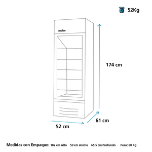 Nevera Vertical 216 Lts. Brutos Blanco Mabe - ALASKAVIT220B0