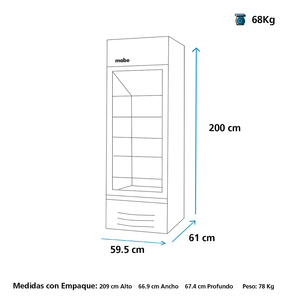 Nevera Vertical 316 Lts. Brutos Blanco Mabe - ALASKAVIT320B