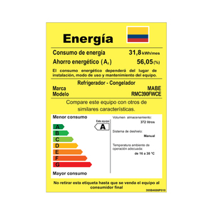 Nevera Cycle Defrost 390 L Inoxidable Mabe - RMC390FWCE